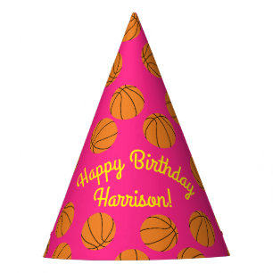 Chapeaux De Fêtes Basketball Sports Anniversaire fête rose