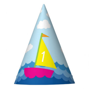Chapeaux De Fêtes Bateau à voile Cute Printemps 1er anniversaire fêt