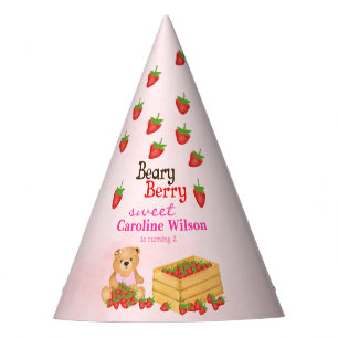 Chapeaux De Fêtes Béary Berry Sweet Pink Bear Strawberries Anniversa