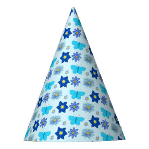 Chapeaux De Fêtes Bébé bleu Papillons et fleurs à motifs