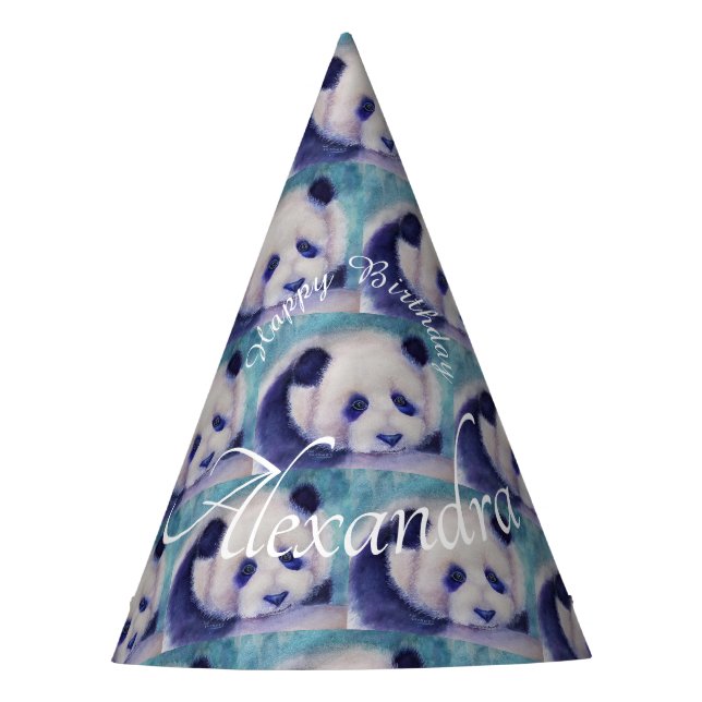 Chapeaux De Fêtes Bébé Panda Bear Joyeux anniversaire (Devant)