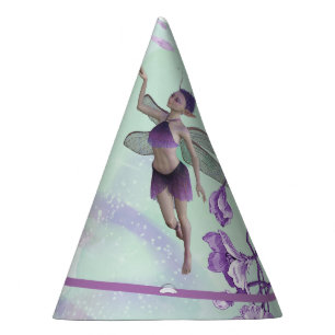 Chapeaux De Fêtes Belle Aquarelle Fée Purple Monogramme Nom