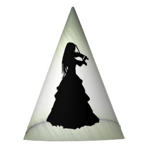 Chapeaux De Fêtes Belle Fille Gitane Joue du Violon Vert