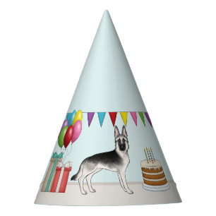 Chapeaux De Fêtes Berger Allemand Silver Sable Anniversaire Coloré