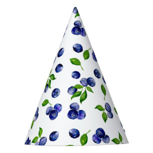 Chapeaux De Fêtes Berry Sweet Anniversaire Blueberries Aquarelle Cut