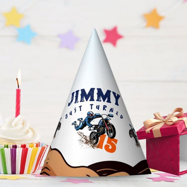 Chapeaux De Fêtes Biker Kid Dirt Stunt Vélo Anniversaire (Créateur téléchargé)