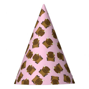 Chapeaux De Fêtes Bison Buffalo fête d'anniversaire rose