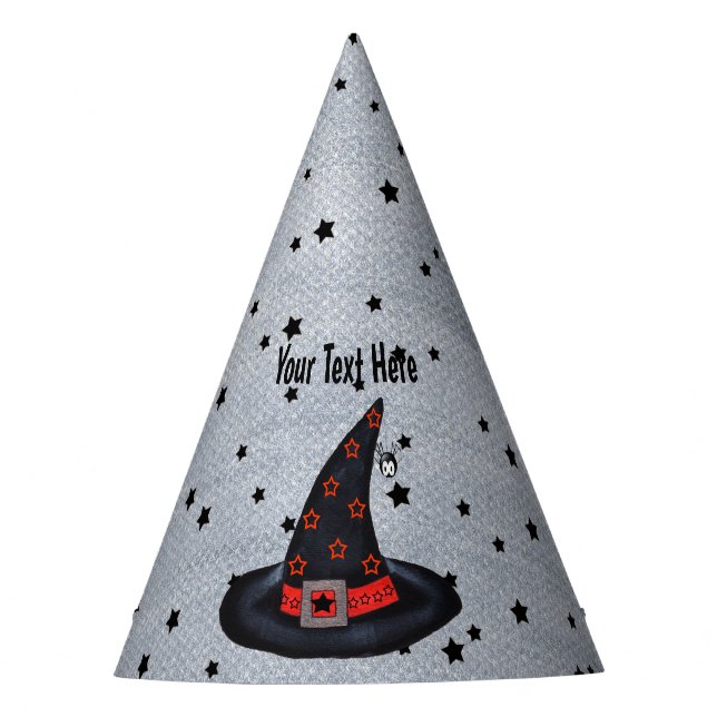 Chapeaux De Fêtes Black Witch Casquette Argent Buckle mignon Spider  (Devant)