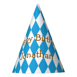 Chapeaux De Fêtes Bleu Bavarois Anniversaire Personnalisé