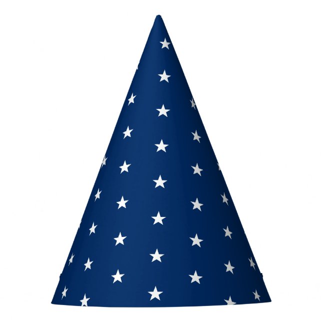 Chapeaux De Fêtes Bleu bleu marine étoiles motif fête amusante (Devant)