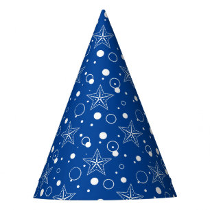 Chapeaux De Fêtes Bleu des étoiles de bulles