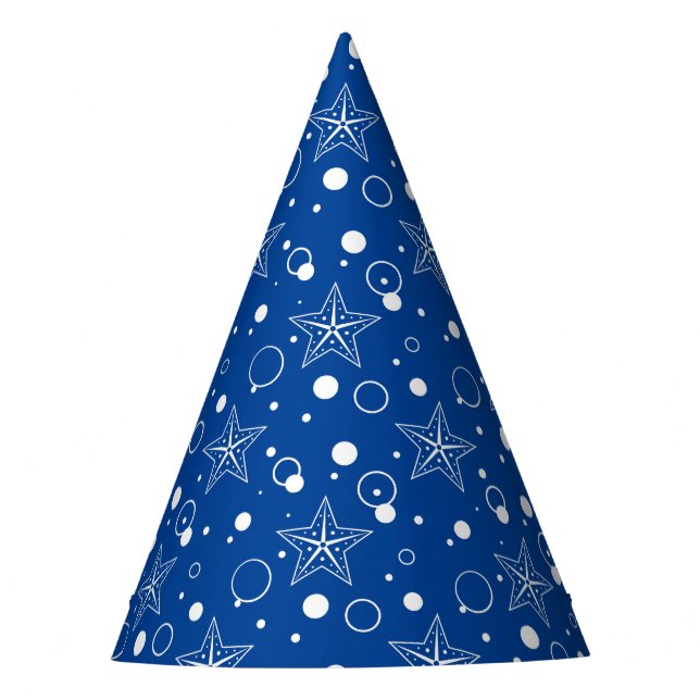 Chapeaux De Fêtes Bleu des étoiles de bulles (Devant)