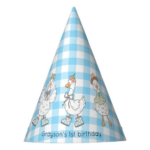 Chapeaux De Fêtes Bleu d'oie soyeux Anniversaire