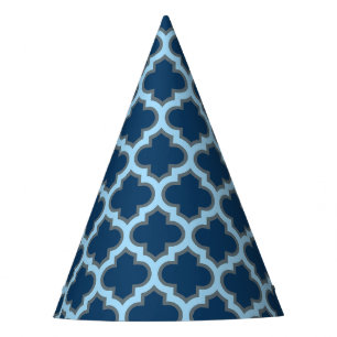 Chapeaux De Fêtes Bleu et Bébé Bleu Trellis, treillis, Quatrefoil