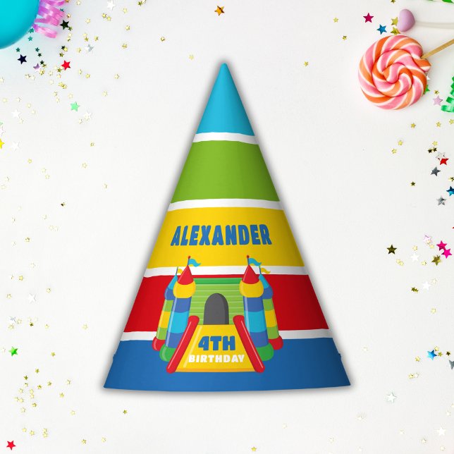 Chapeaux De Fêtes Bleu et rouge Bounce maison, jouer et sauter (Créateur téléchargé)