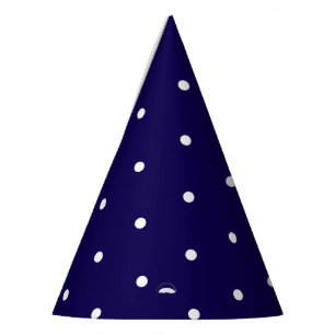 Chapeaux De Fêtes Bleu foncé avec style point blanc