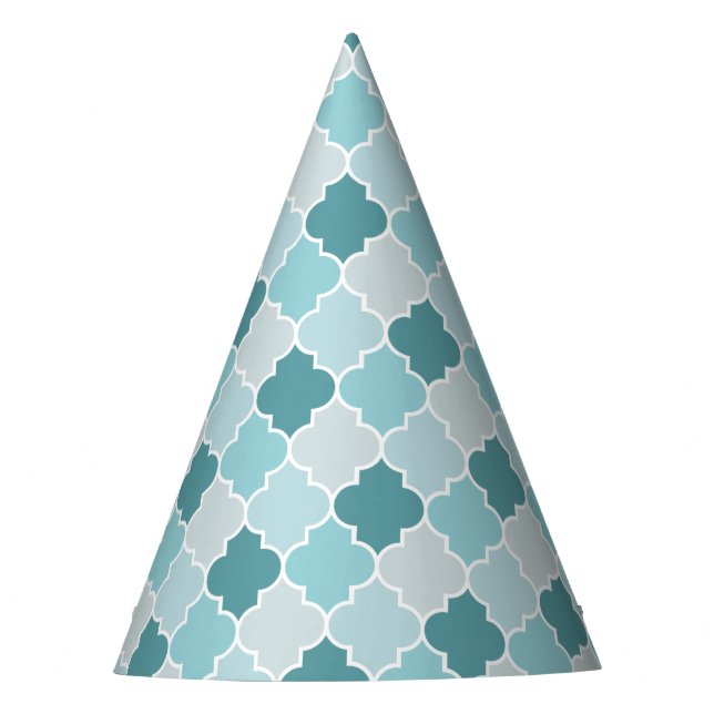 Chapeaux De Fêtes Bleu Marocain Trellis, Lattes, Quatrefoil (Devant)