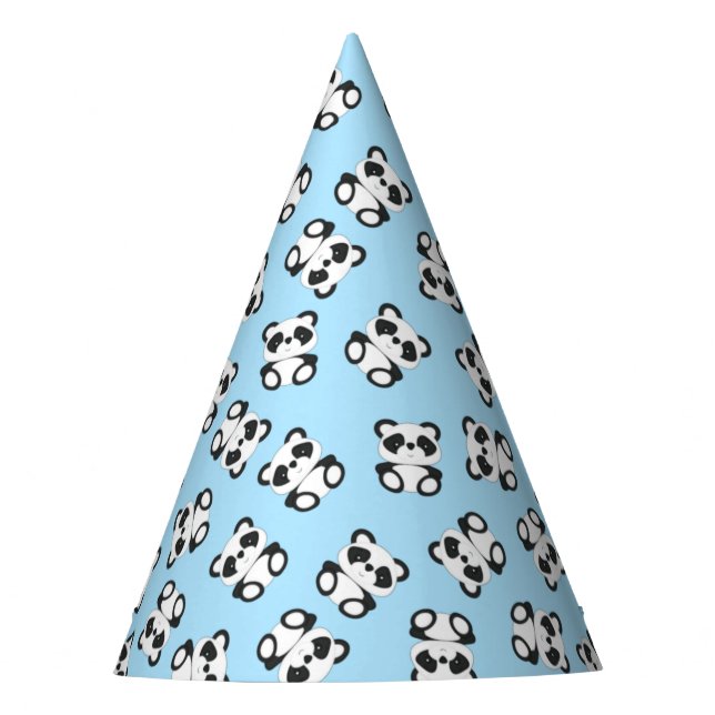 Chapeaux De Fêtes Bleu Panda Bear fête d'anniversaire (Devant)