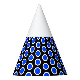 Chapeaux De Fêtes Bleu Royal Bleu Blanc Noir Motif géométrique