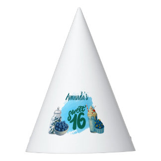 Chapeaux De Fêtes Blue Sweet Sixteen Party Hats