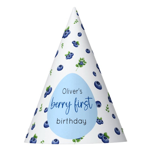 Chapeaux De Fêtes Blueberry 1er anniversaire Berry First (Devant)