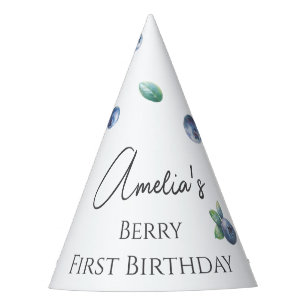 Chapeaux De Fêtes Blueberry Anniversaire Fête Berry Sweet Aquarelle
