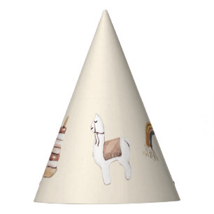 Chapeaux De Fêtes Boho Baby Aquarelle Rainbow Lama Casquette