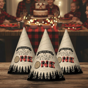 Chapeaux De Fêtes Bois de bûcheron à plaies rustiques 1er anniversai