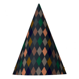 Chapeaux De Fêtes Bois foncé Harlequin Diamants