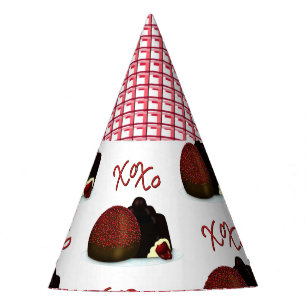 Chapeaux De Fêtes Bonbon Valentin XOXO et chocolat noir