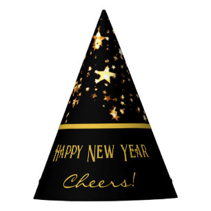 Chapeaux De Fêtes Bonne année à la fête Black & Gold Casquette