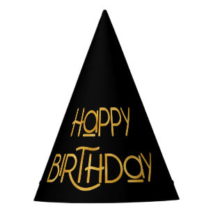 Chapeaux De Fêtes Bonne Anniversaire Élégante Typographie