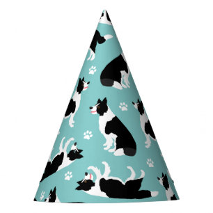 Chapeaux De Fêtes Bordure Collie et Empreinte de patte