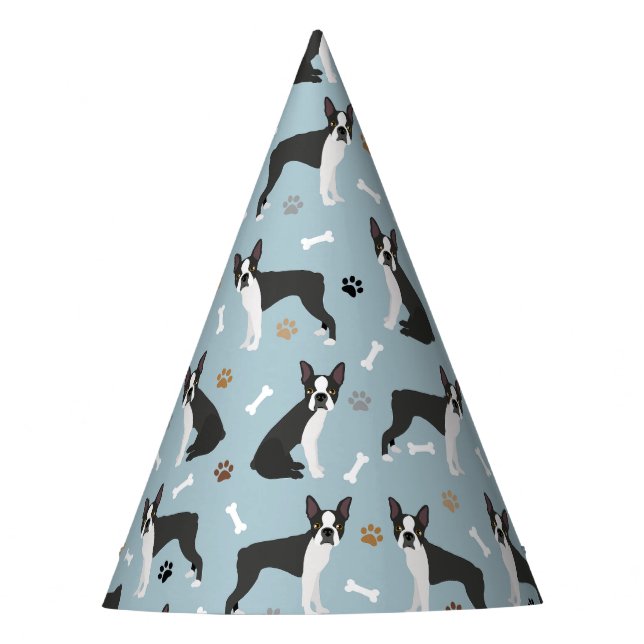 Chapeaux De Fêtes Boston Terrier Bones and Paws (Devant)