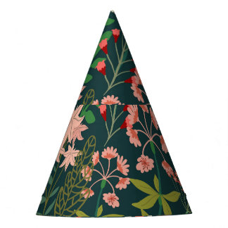 Chapeaux De Fêtes Botanique florale foncée sans Motif