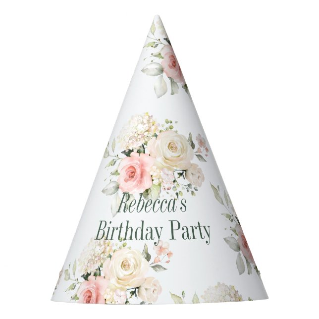 Chapeaux De Fêtes Botanique rose fleurie 75e anniversaire (Devant)