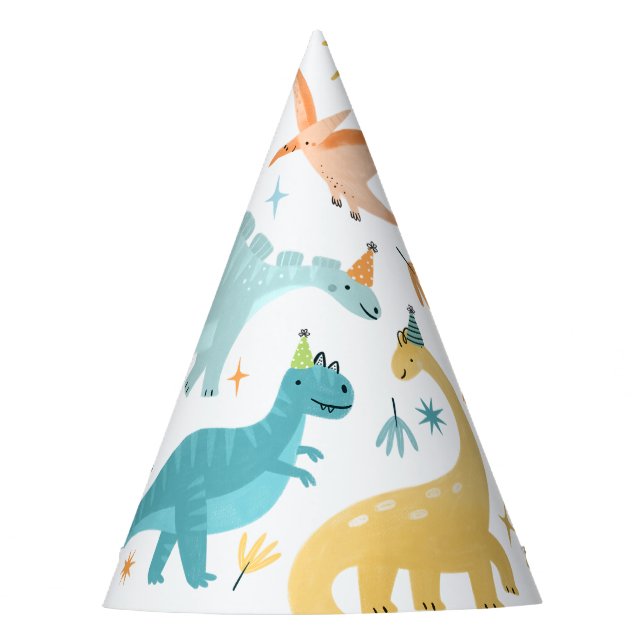 Chapeaux De Fêtes Boy Blue Dinosaur fête d'anniversaire (Devant)