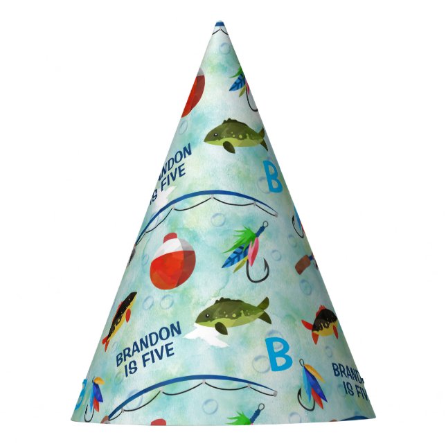 Chapeaux De Fêtes Boys 5e anniversaire o-poisson-ally pêche thème  (Devant)