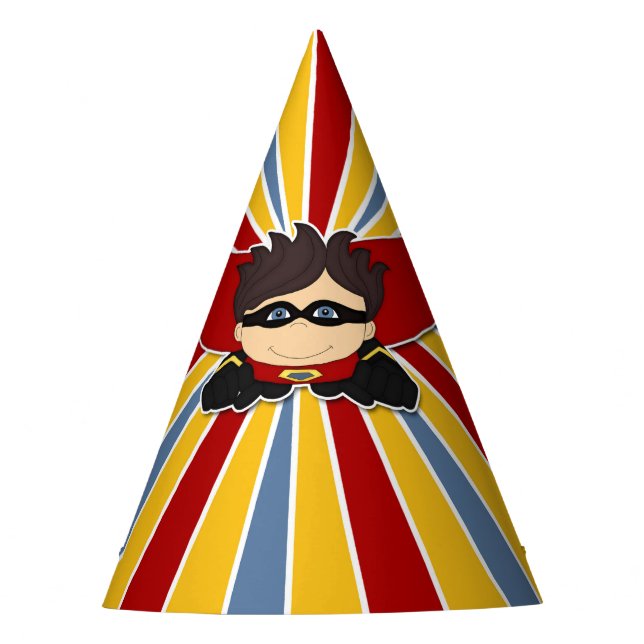 Chapeaux De Fêtes Boy's Superhero Theme Comic Book Anniversaire (Devant)