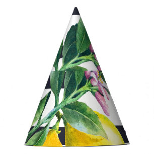 Chapeaux De Fêtes Branche de citron : lisière d'aquarelle d'agrumes