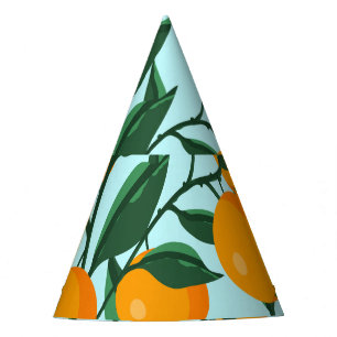 Chapeaux De Fêtes Branches d'oranges, agrumes imprimé vintage.