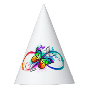 Chapeaux De Fêtes Bright infinity with rainbow butterfly