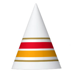 Chapeaux De Fêtes Bright Red Yellow Orange Racing Stripes Sur Blanc