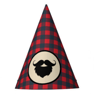 Chapeaux De Fêtes Buffle Rouge à Carreaux Barbu Bûcheron Anniversair