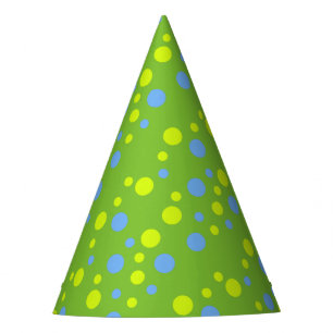 Chapeaux De Fêtes Bulles Jaunes Bleues Funky Heureuses