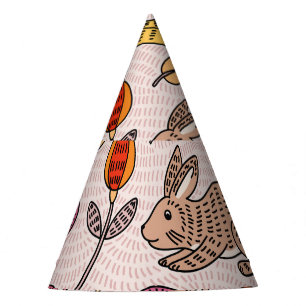 Chapeaux De Fêtes Bunnies colorés : Joli Vintage Floral.