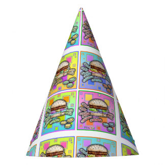 CHAPEAUX DE FÊTES BURGER POP ART