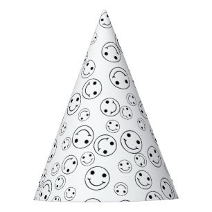 Chapeaux De Fêtes BW Souriant face Emoji