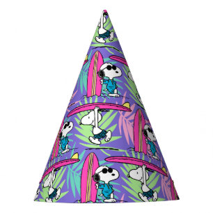 Chapeaux De Fêtes cacahuètes Snoopy Purple Surf Motif