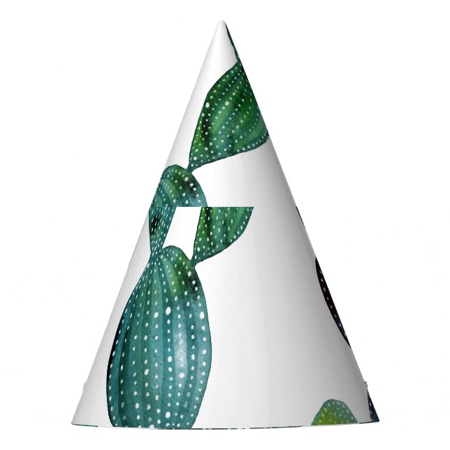 Chapeaux De Fêtes Cactus Craze : Tendance de l'aquarelle tropicale (Devant)